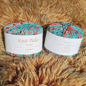 Knit Picks Sparkles Yarn - Coral Reef